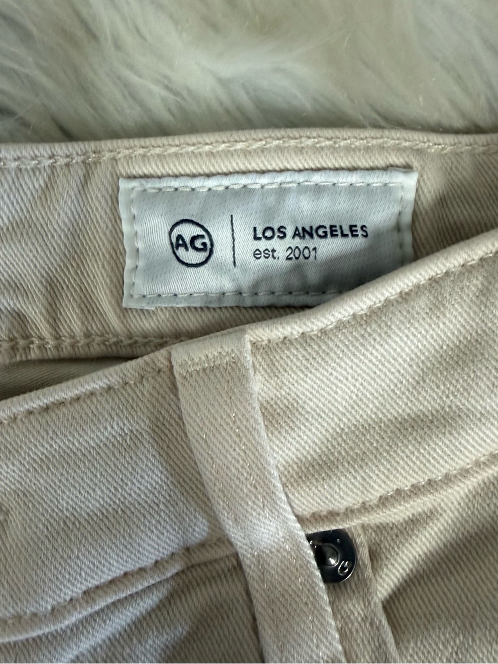 AG Adriano Goldschmied Saige Wide Leg Crop Jeans Size 27 Desert Rock Cream - Picture 6 of 8